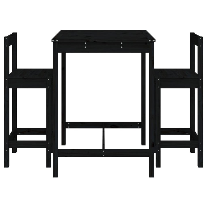 Ensemble De Bar De Jardin 3 Pcs Bois De Pin Massif