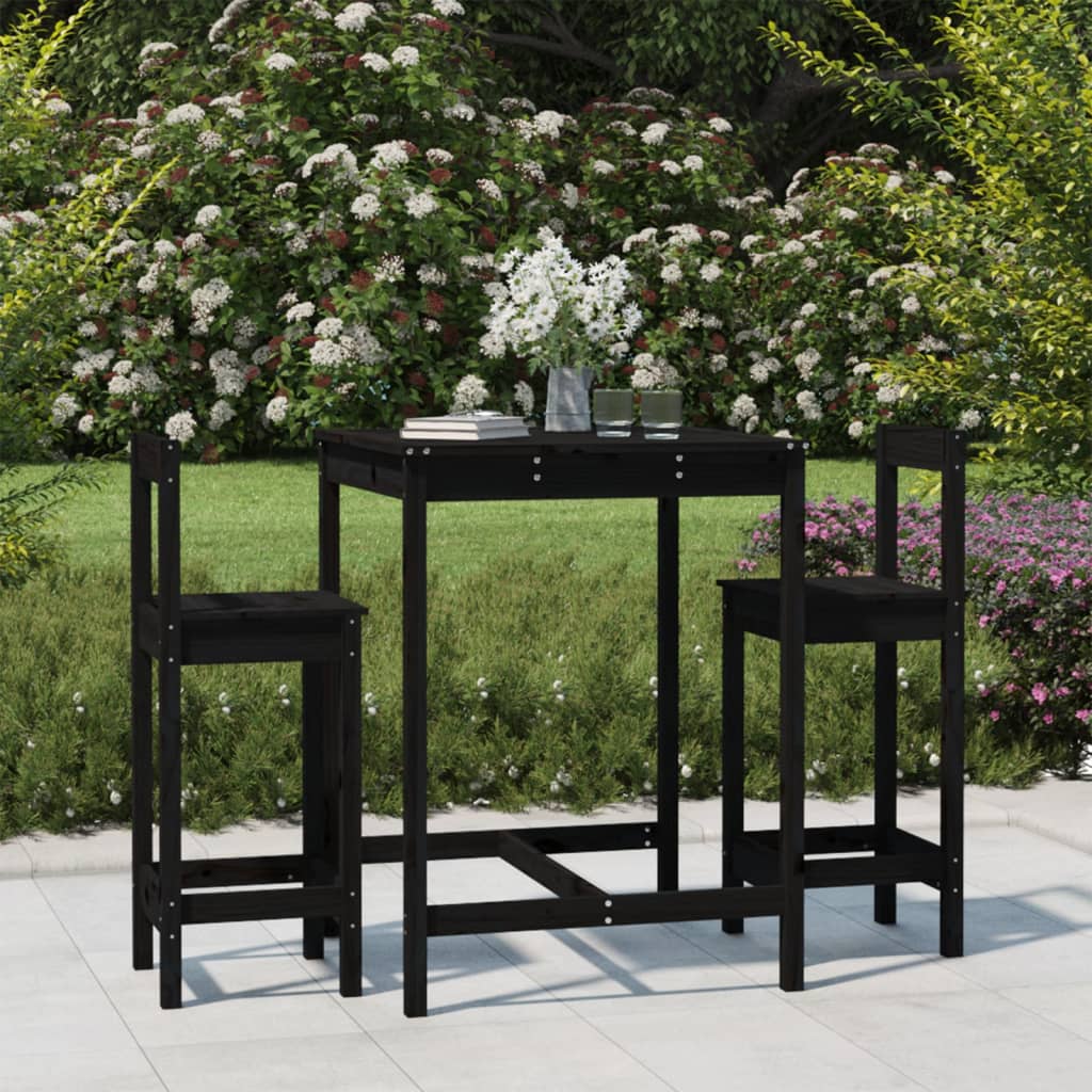 Ensemble De Bar De Jardin 3 Pcs Bois De Pin Massif