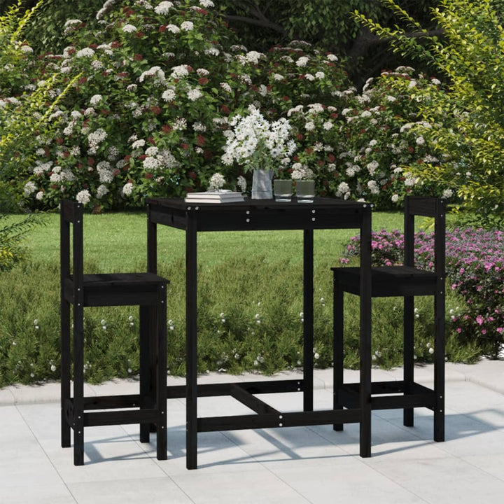 Ensemble De Bar De Jardin 3 Pcs Bois De Pin Massif