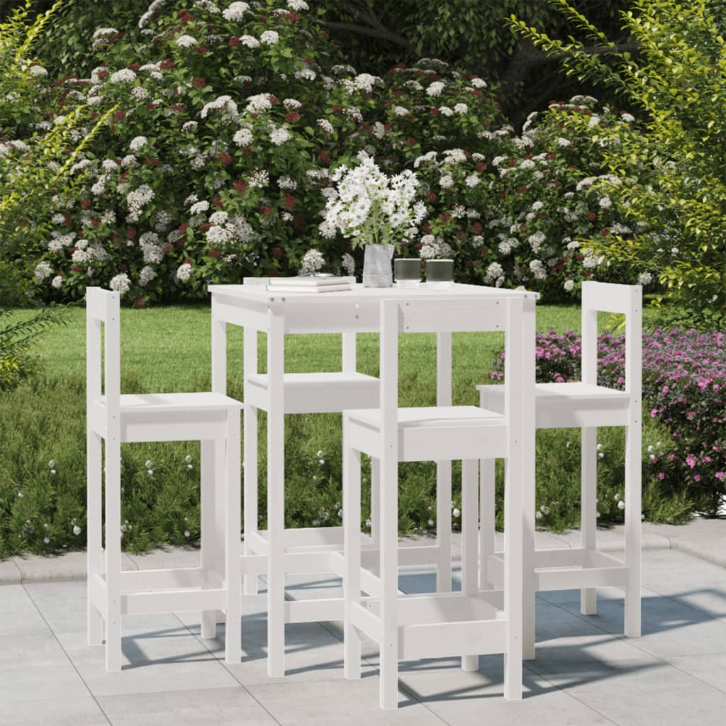 Ensemble De Bar De Jardin 5 Pcs Bois De Pin Massif