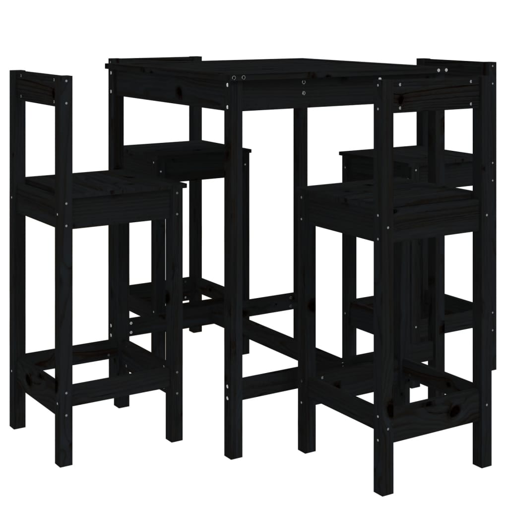Ensemble De Bar De Jardin 5 Pcs Bois De Pin Massif