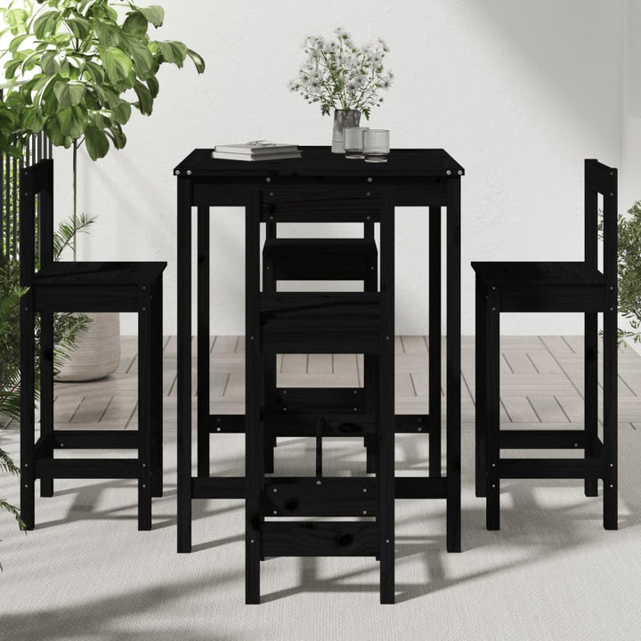 Ensemble De Bar De Jardin 5 Pcs Bois De Pin Massif