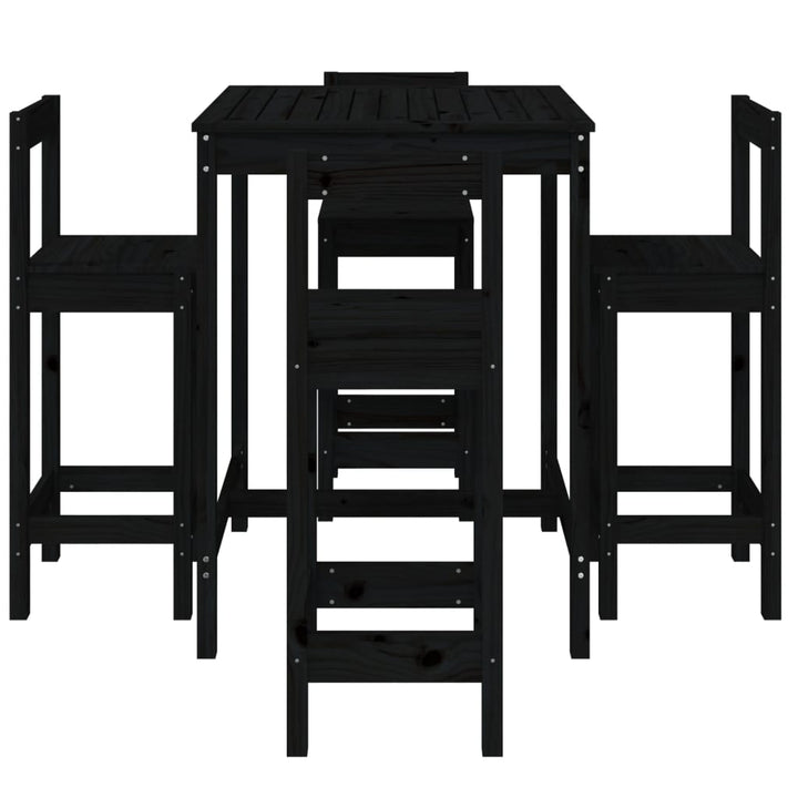 Ensemble De Bar De Jardin 5 Pcs Bois De Pin Massif