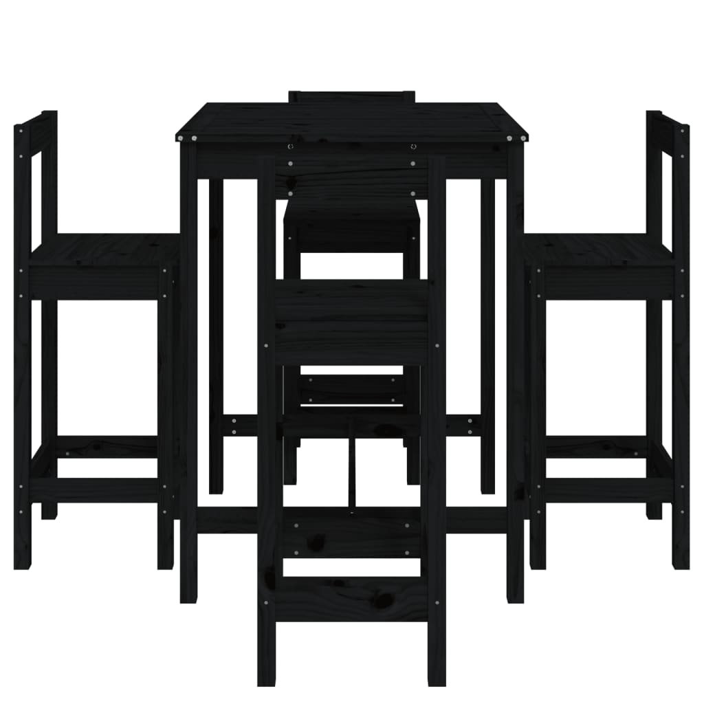 Ensemble De Bar De Jardin 5 Pcs Bois De Pin Massif