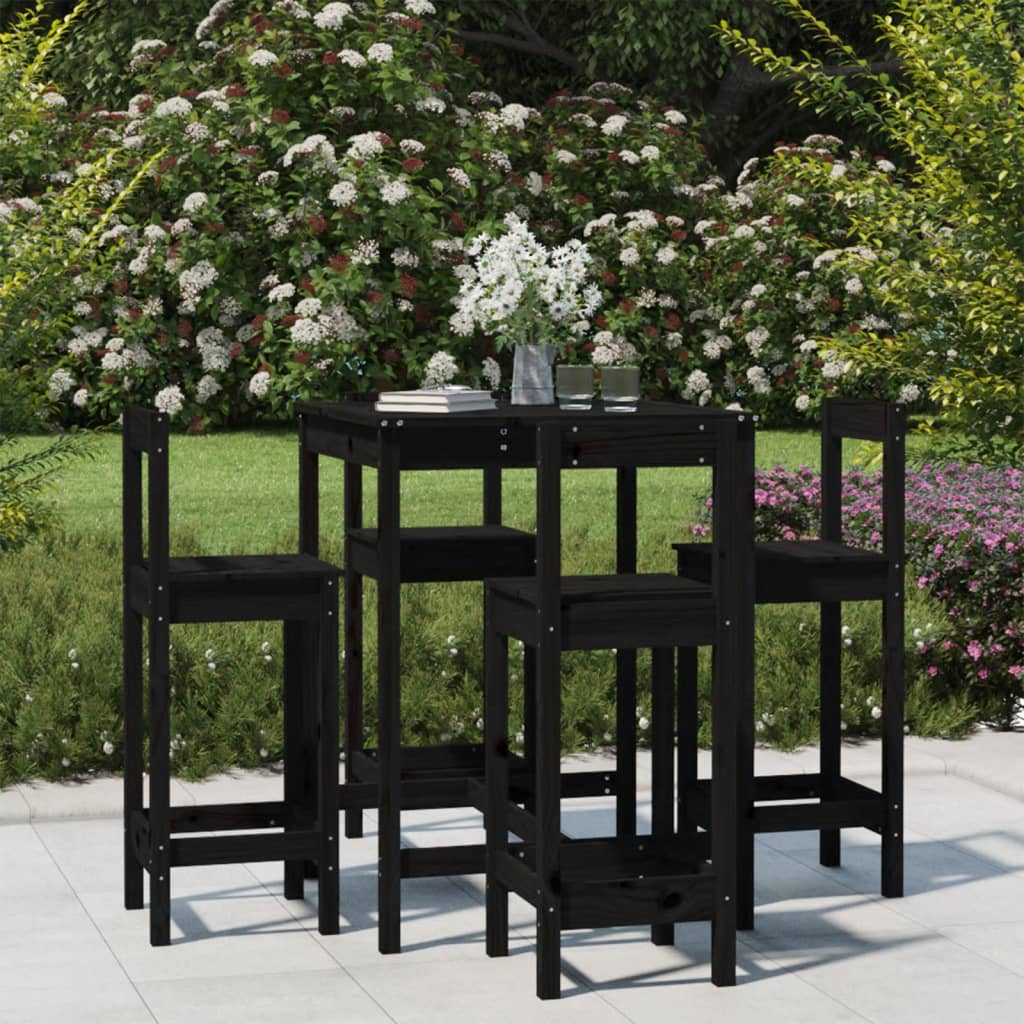 Ensemble De Bar De Jardin 5 Pcs Bois De Pin Massif