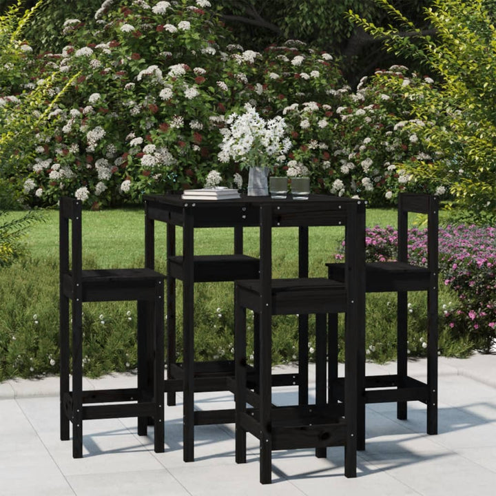 Ensemble De Bar De Jardin 5 Pcs Bois De Pin Massif