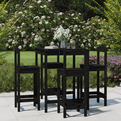 Ensemble De Bar De Jardin 5 Pcs Bois De Pin Massif