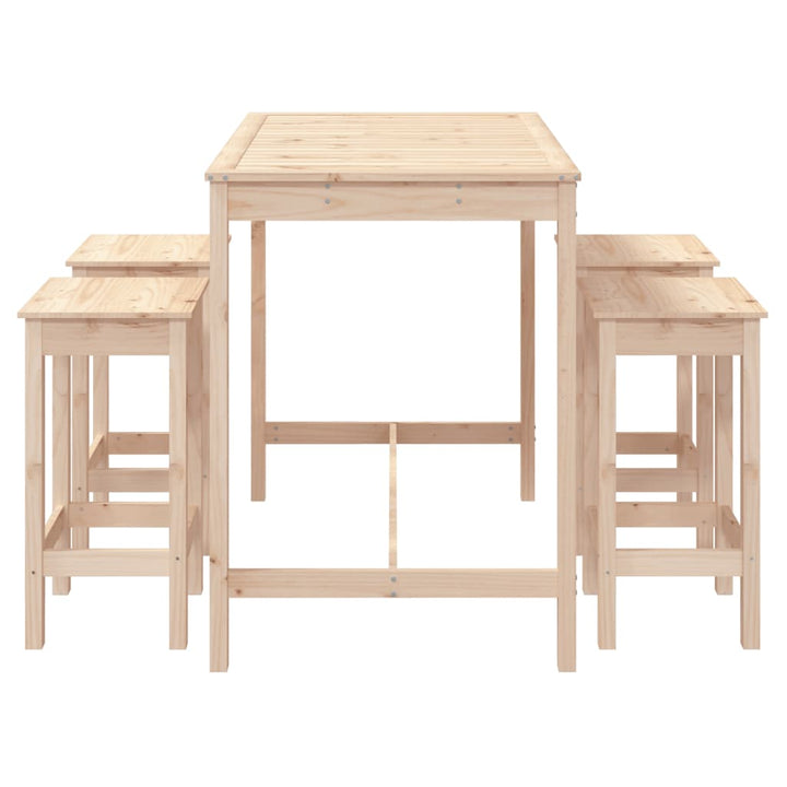 Ensemble De Bar De Jardin 5 Pcs Bois De Pin Massif