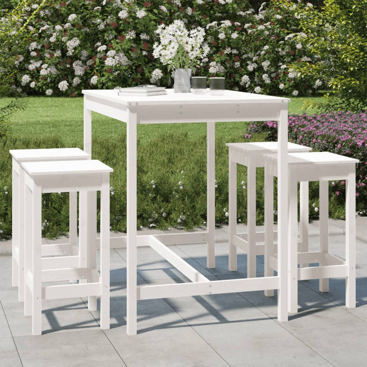 Ensemble De Bar De Jardin 5 Pcs Bois De Pin Massif