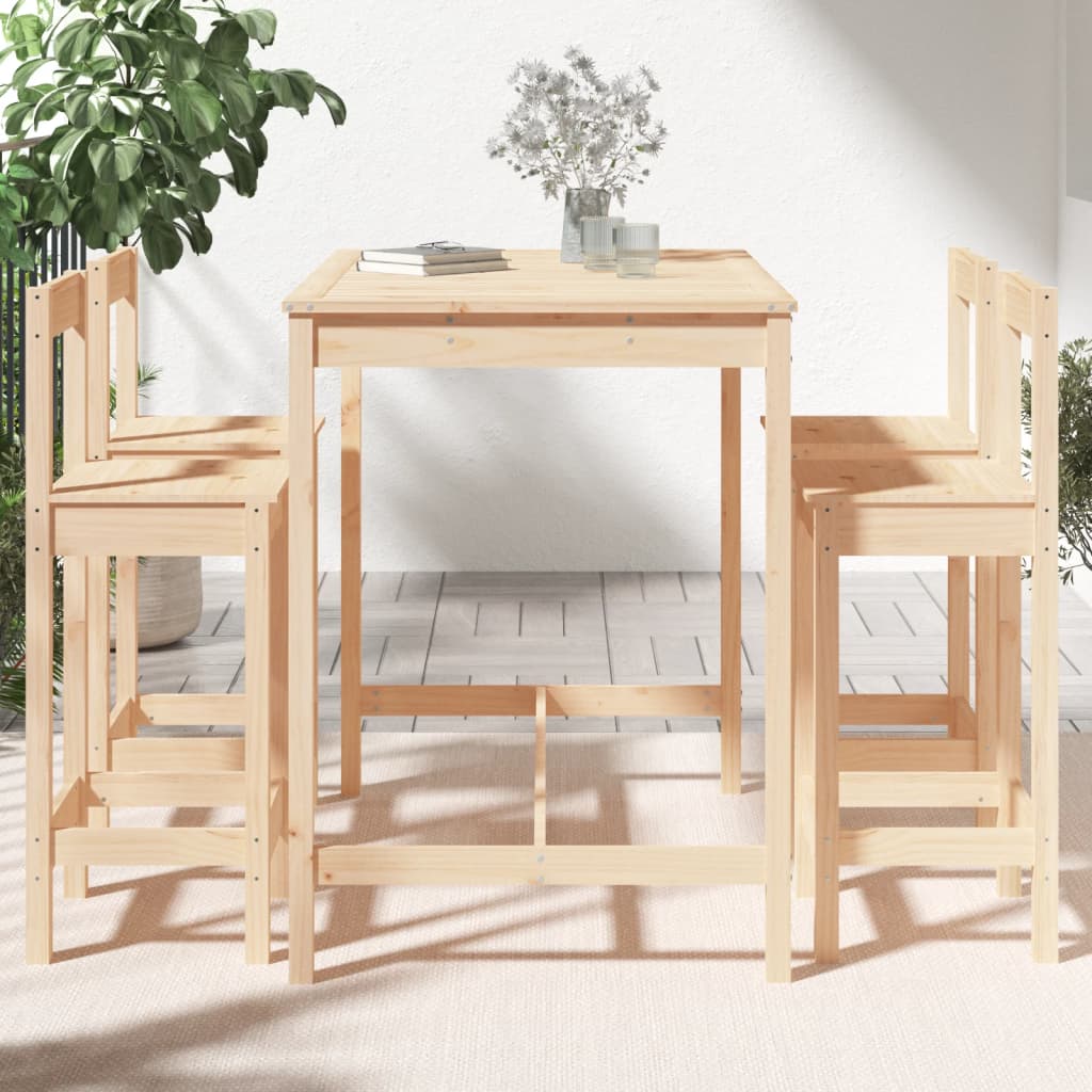 Ensemble De Bar De Jardin 5 Pcs Bois De Pin Massif
