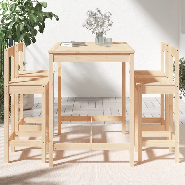 Ensemble De Bar De Jardin 5 Pcs Bois De Pin Massif