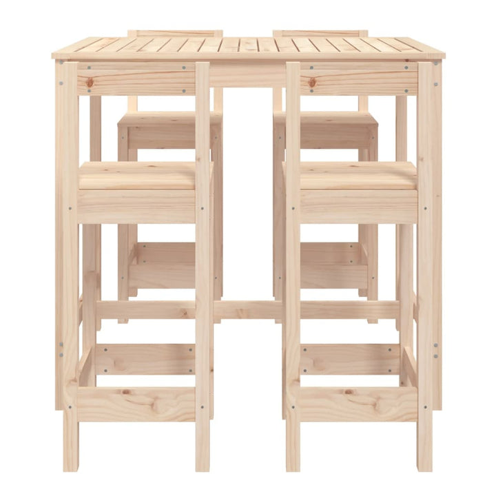 Ensemble De Bar De Jardin 5 Pcs Bois De Pin Massif