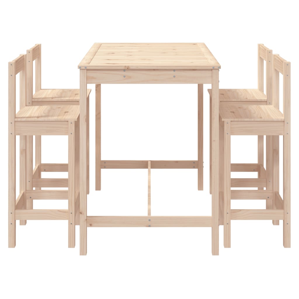 Ensemble De Bar De Jardin 5 Pcs Bois De Pin Massif