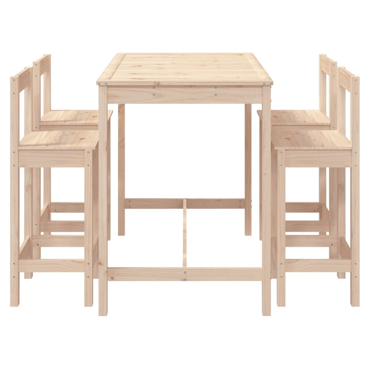 Ensemble De Bar De Jardin 5 Pcs Bois De Pin Massif