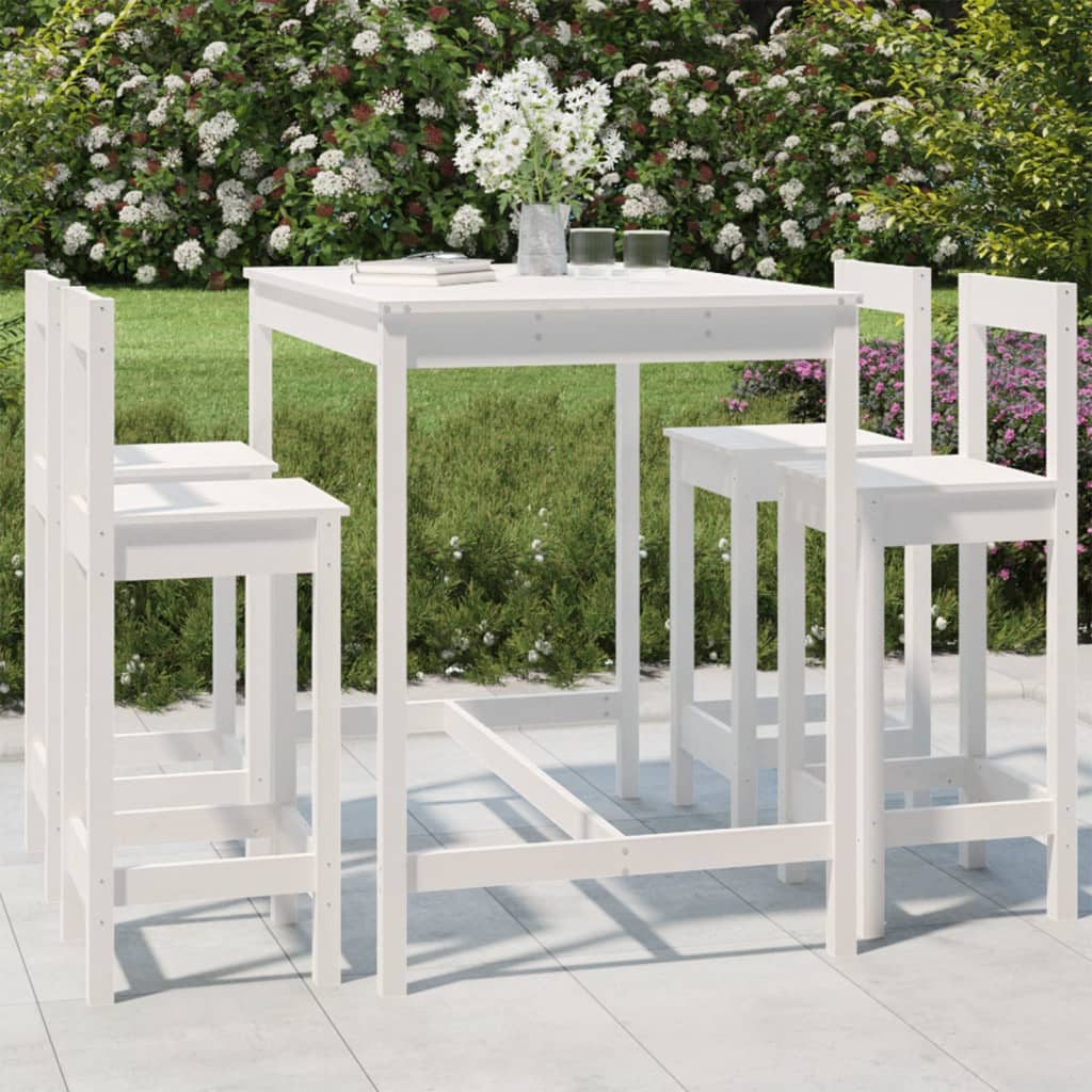 Ensemble De Bar De Jardin 5 Pcs Bois De Pin Massif