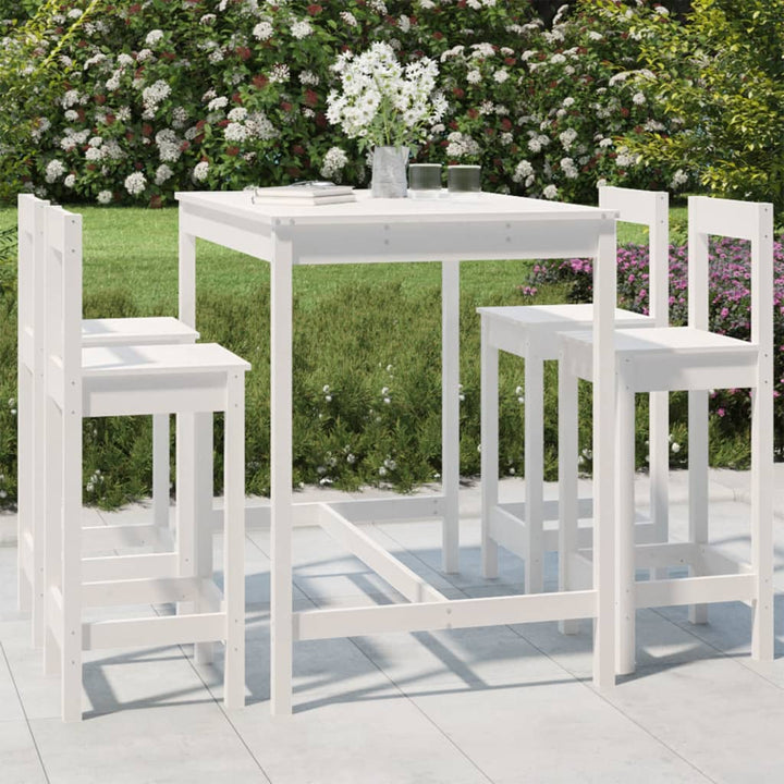 Ensemble De Bar De Jardin 5 Pcs Bois De Pin Massif