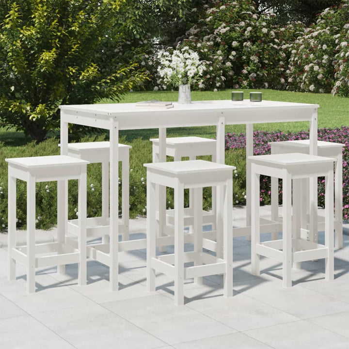 Ensemble De Bar De Jardin 7 Pcs Bois De Pin Massif