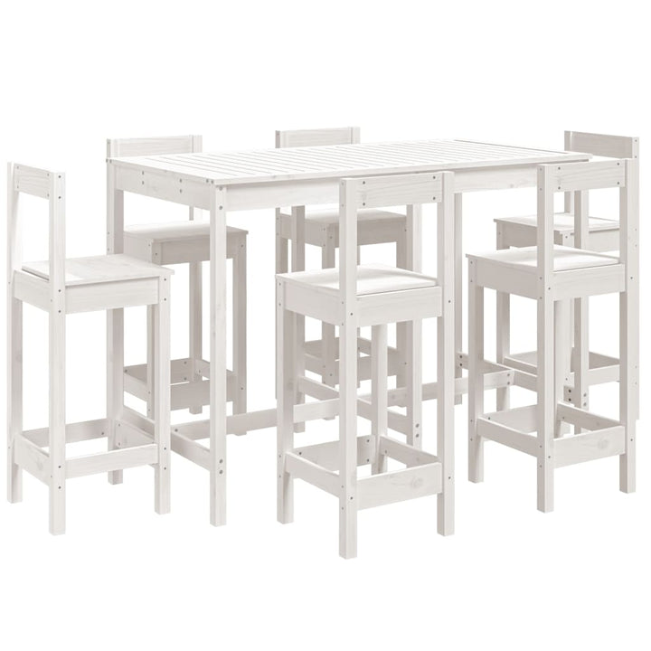 Ensemble De Bar De Jardin 7 Pcs Bois De Pin Massif