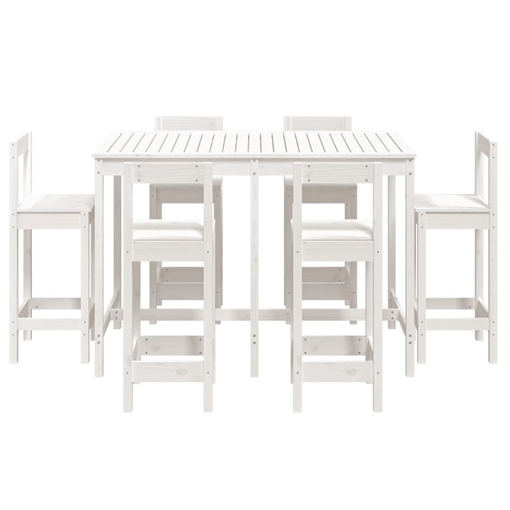 Ensemble De Bar De Jardin 7 Pcs Bois De Pin Massif