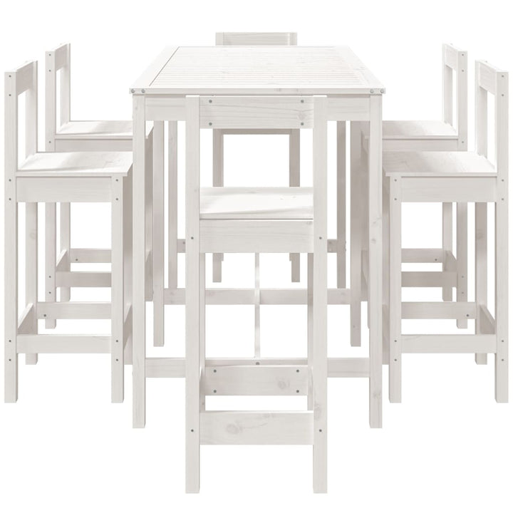 Ensemble De Bar De Jardin 7 Pcs Bois De Pin Massif