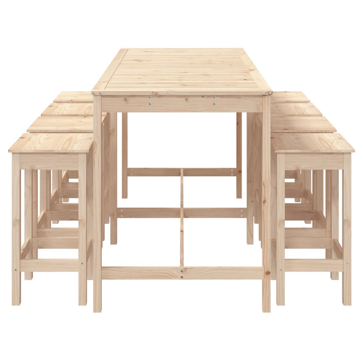 Ensemble De Bar De Jardin 9 Pcs Bois De Pin Massif
