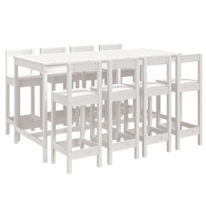 Ensemble De Bar De Jardin 9 Pcs Bois De Pin Massif