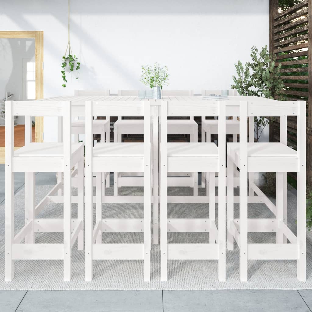 Ensemble De Bar De Jardin 9 Pcs Bois De Pin Massif