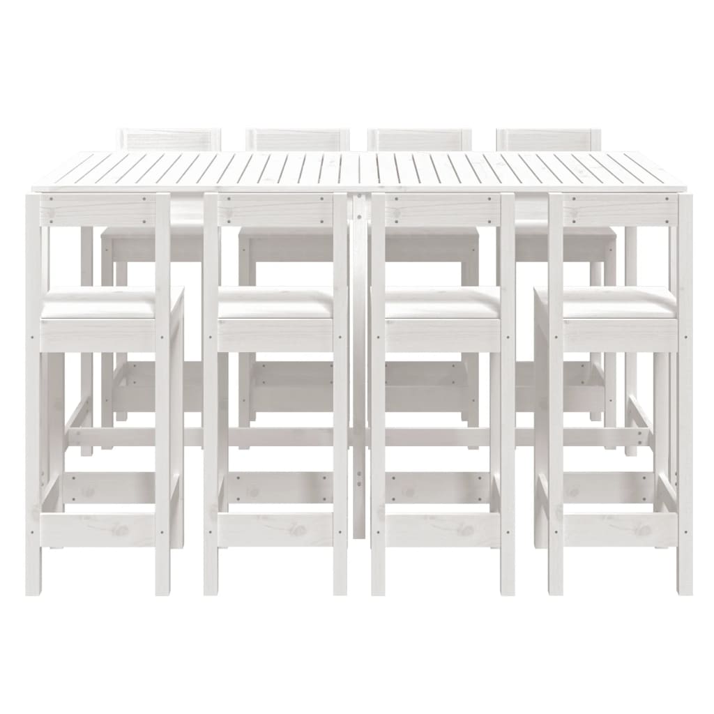 Ensemble De Bar De Jardin 9 Pcs Bois De Pin Massif