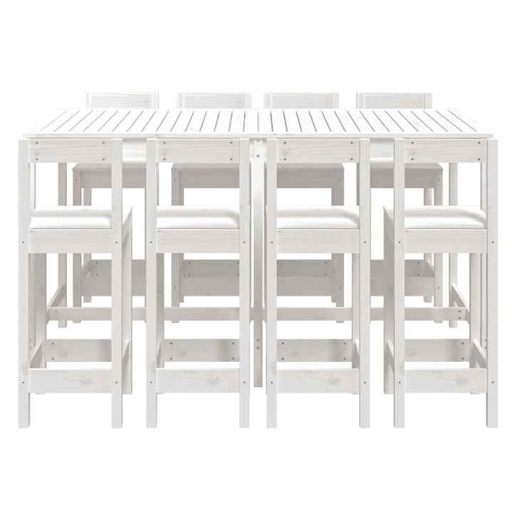 Ensemble De Bar De Jardin 9 Pcs Bois De Pin Massif
