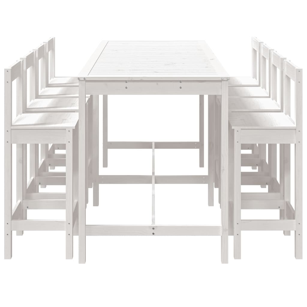 Ensemble De Bar De Jardin 9 Pcs Bois De Pin Massif