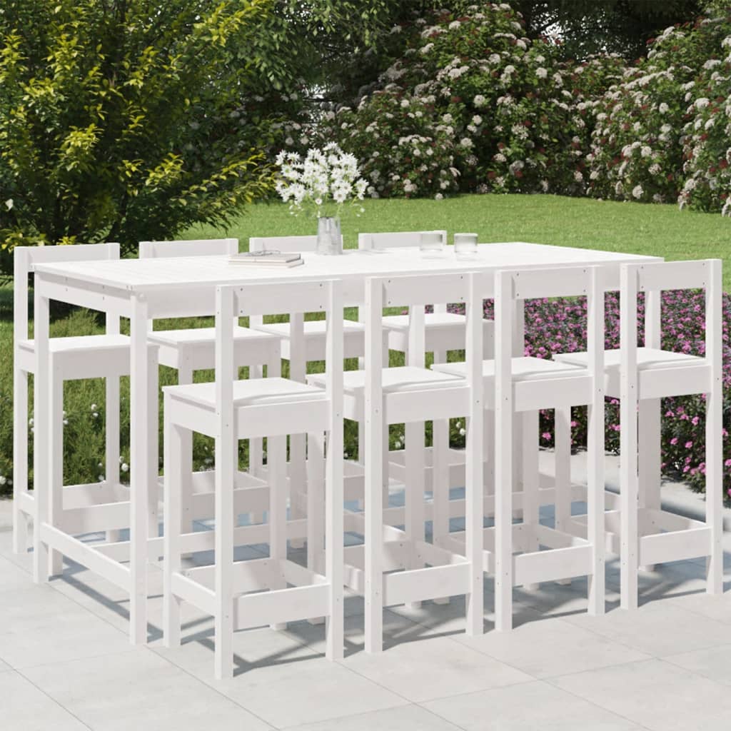 Ensemble De Bar De Jardin 9 Pcs Bois De Pin Massif