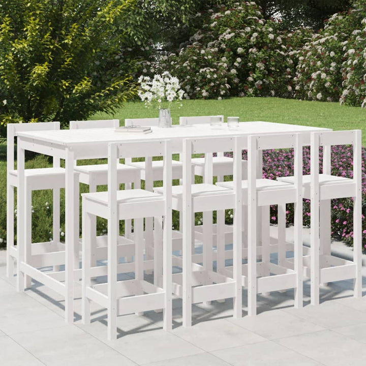 Ensemble De Bar De Jardin 9 Pcs Bois De Pin Massif