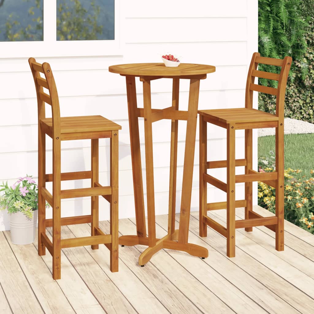 Ensemble De Bar De Jardin 5 Pcs Bois D'acacia Solide