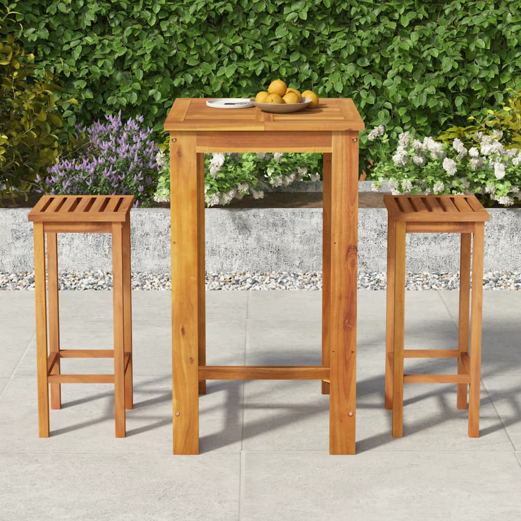 Ensemble De Bar De Jardin 7 Pcs Bois D'acacia Solide