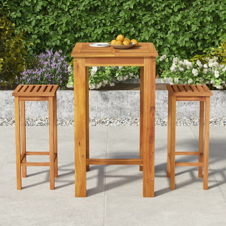 Ensemble De Bar De Jardin 7 Pcs Bois D'acacia Solide