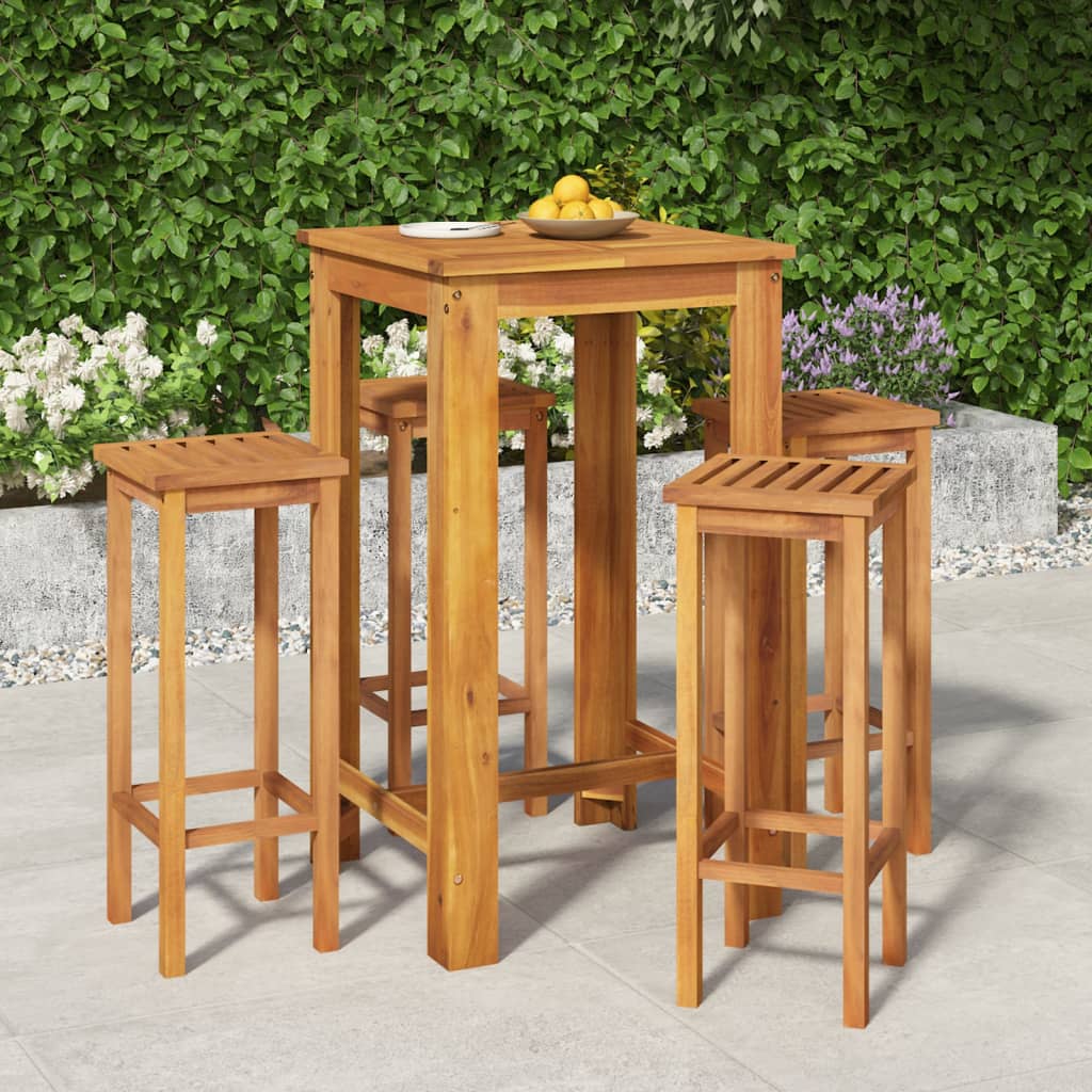 Ensemble De Bar De Jardin 7 Pcs Bois D'acacia Solide