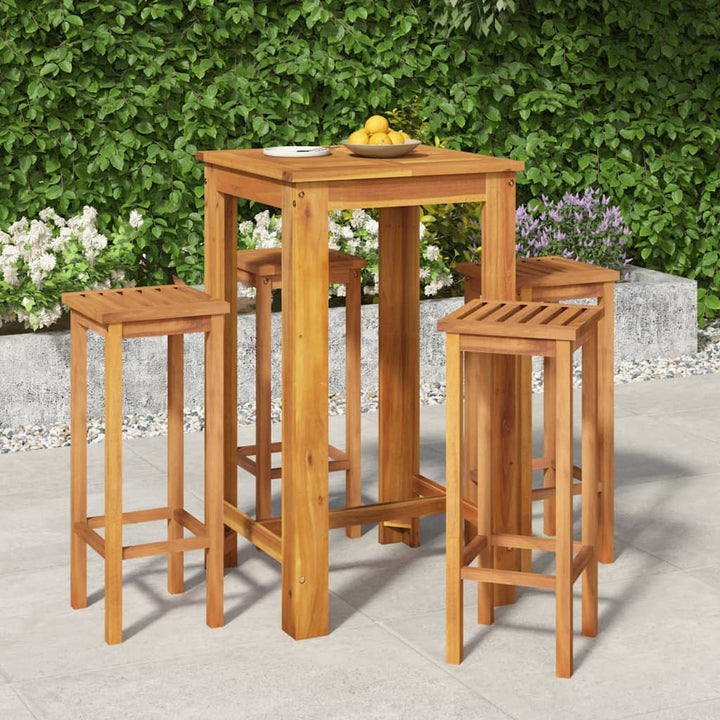 Ensemble De Bar De Jardin 7 Pcs Bois D'acacia Solide