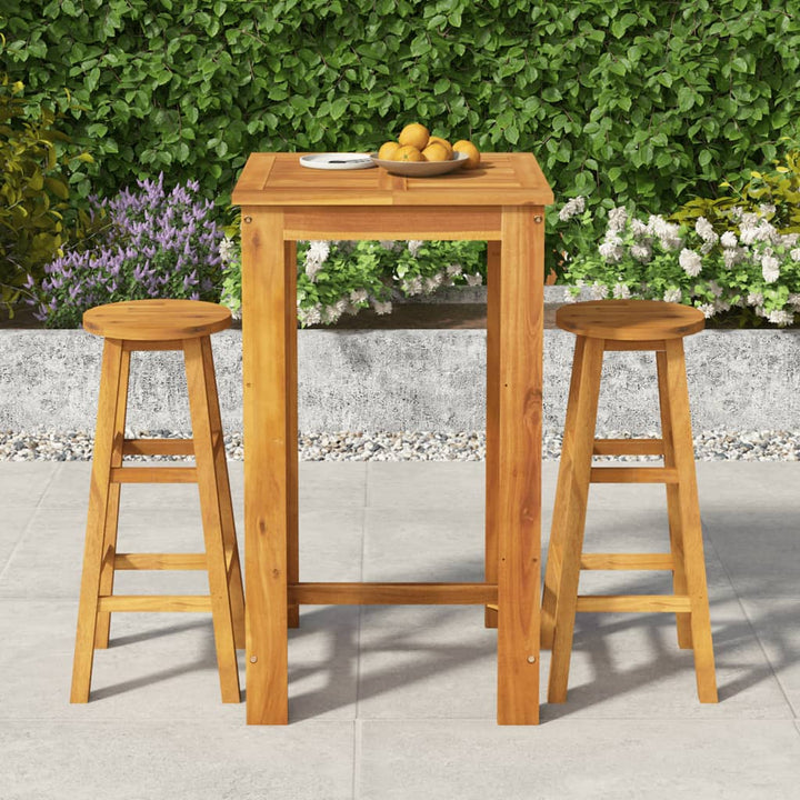 Ensemble De Bar De Jardin 7 Pcs Bois D'acacia Solide