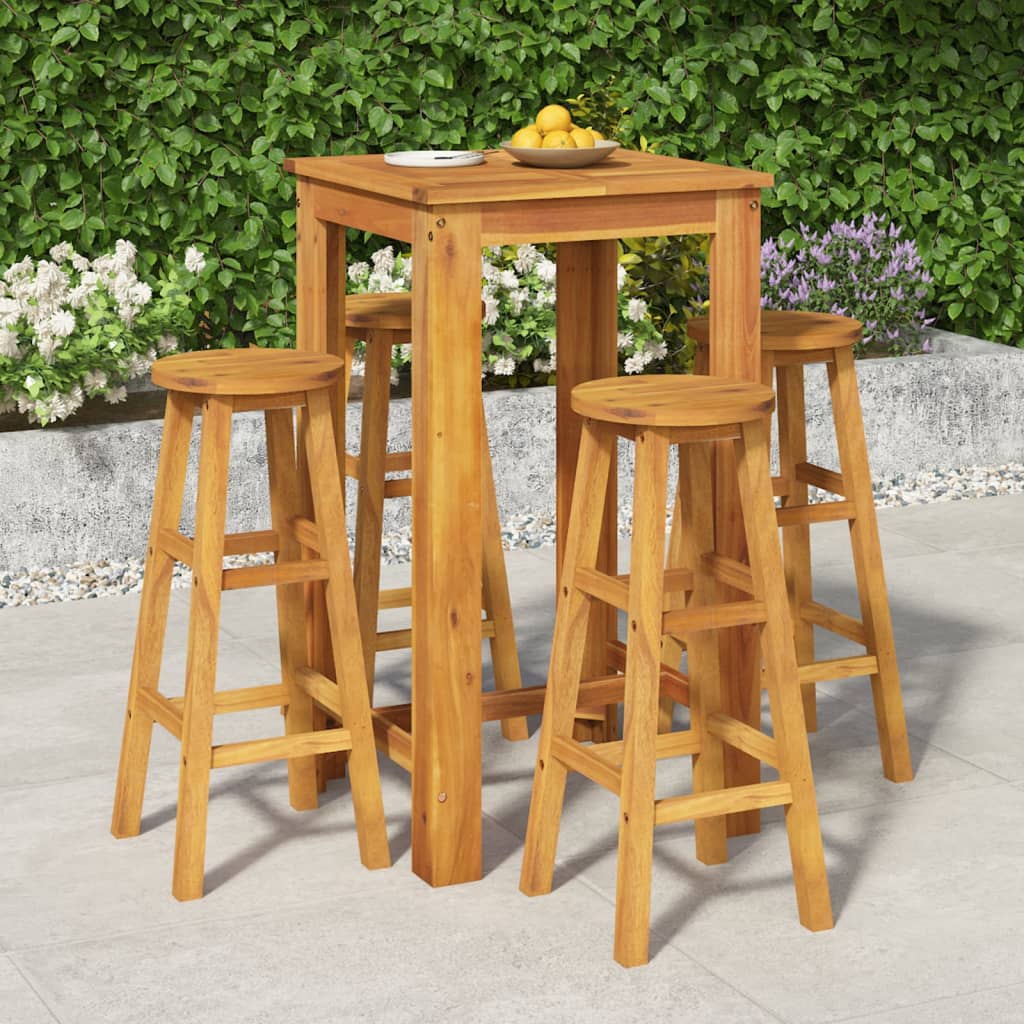 Ensemble De Bar De Jardin 7 Pcs Bois D'acacia Solide