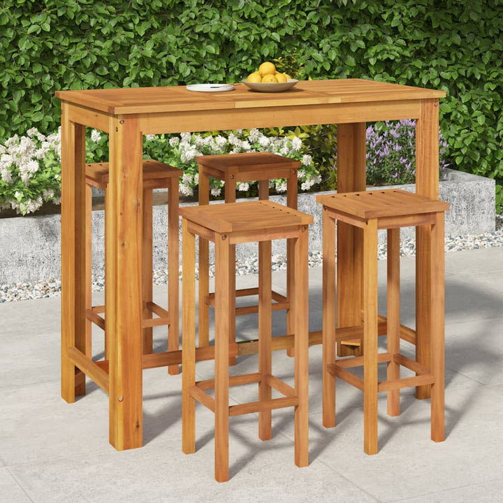 Ensemble De Bar De Jardin 7 Pcs Bois D'acacia Solide