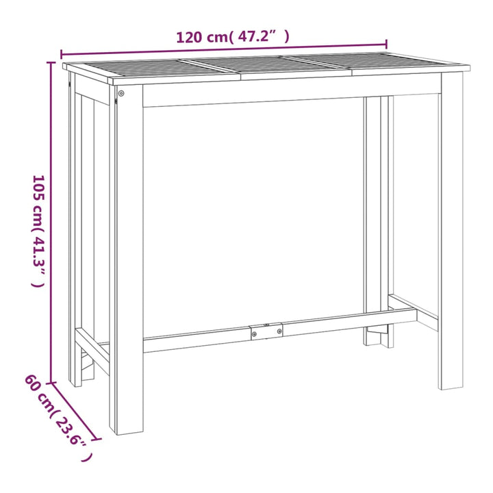 Ensemble De Bar De Jardin 7 Pcs Bois D'acacia Solide
