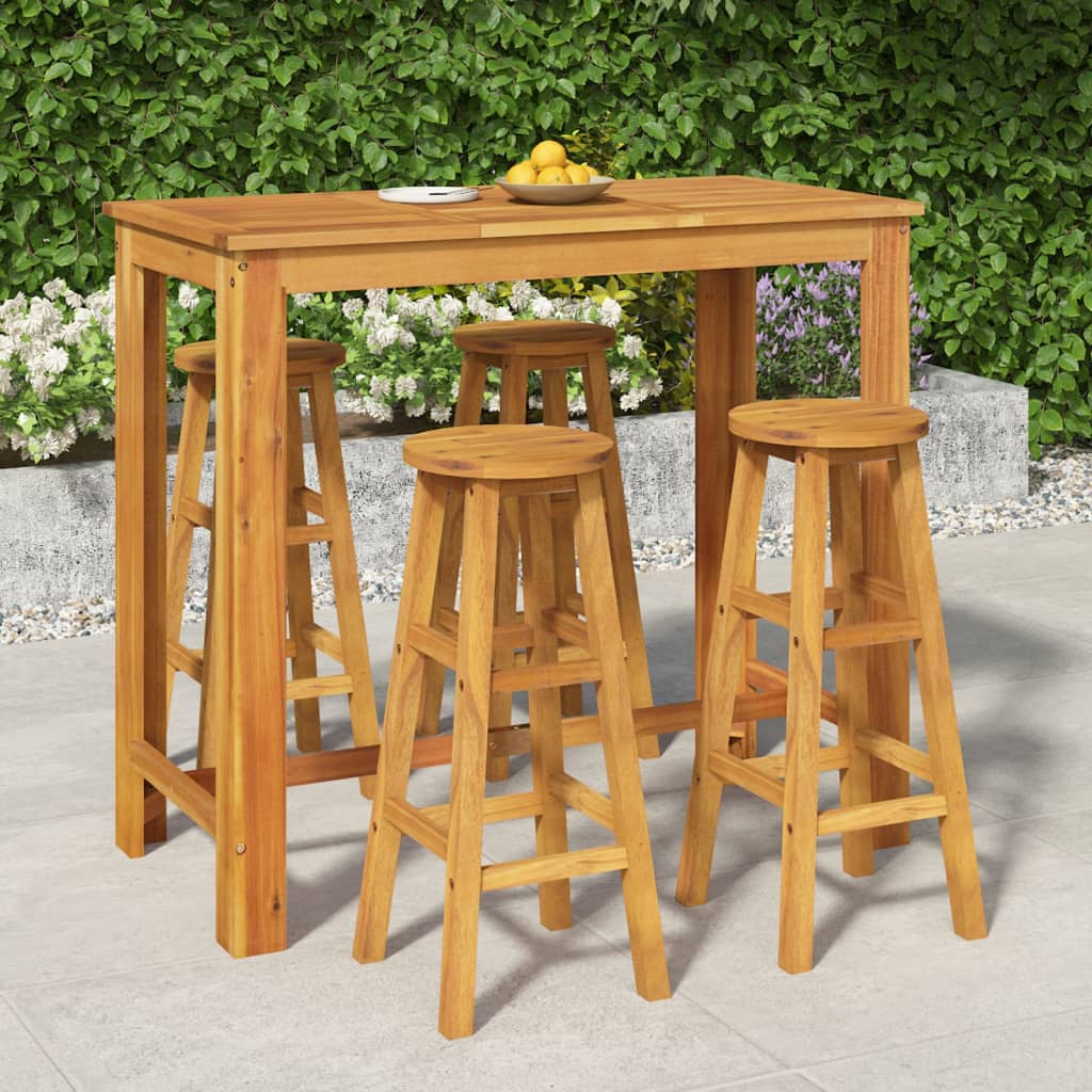 Ensemble De Bar De Jardin 7 Pcs Bois D'acacia Solide