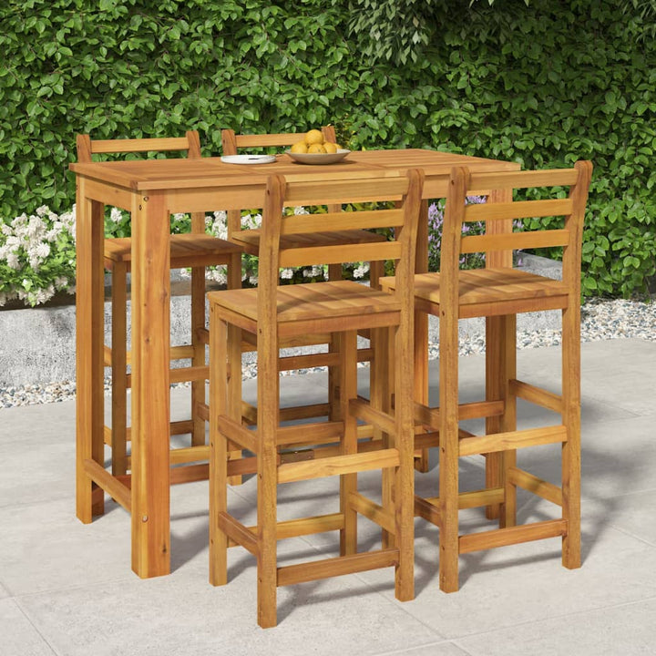Ensemble De Bar De Jardin 7 Pcs Bois D'acacia Solide