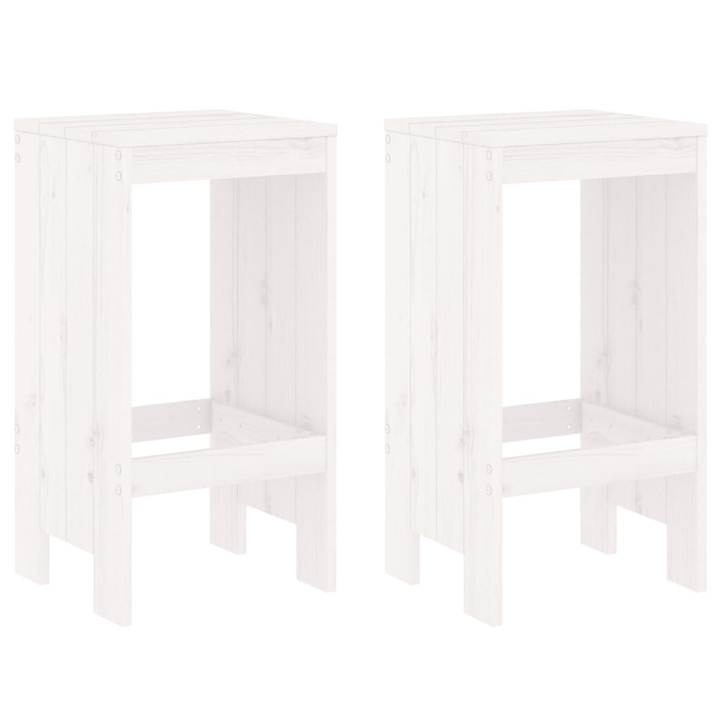 Ensemble De Bar De Jardin 3 Pcs Blanc Bois De Pin Massif