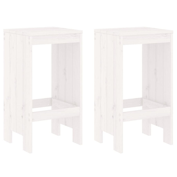 Ensemble De Bar De Jardin 3 Pcs Blanc Bois De Pin Massif