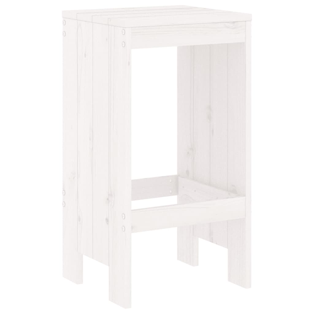 Ensemble De Bar De Jardin 3 Pcs Blanc Bois De Pin Massif