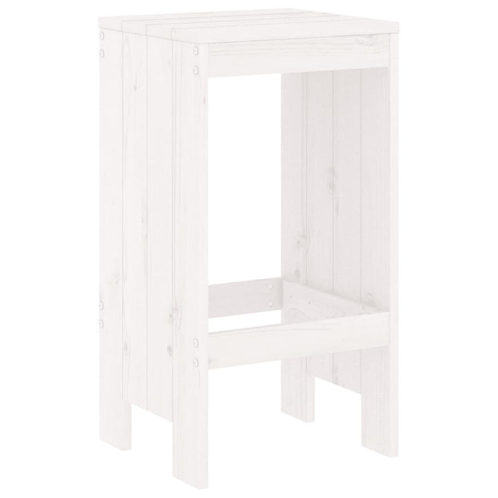Ensemble De Bar De Jardin 3 Pcs Blanc Bois De Pin Massif
