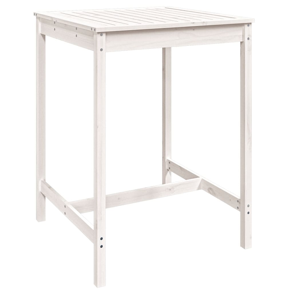 Ensemble De Bar De Jardin 3 Pcs Blanc Bois De Pin Massif