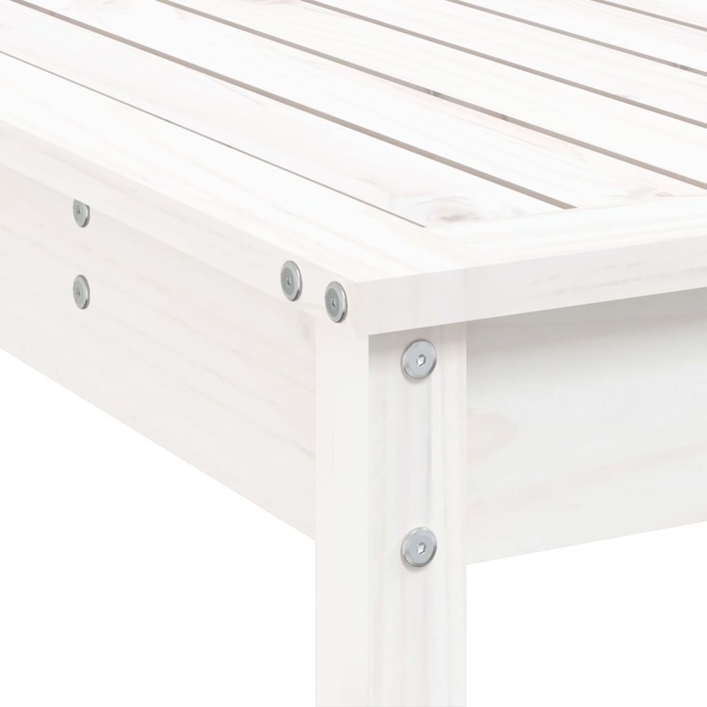 Ensemble De Bar De Jardin 3 Pcs Blanc Bois De Pin Massif