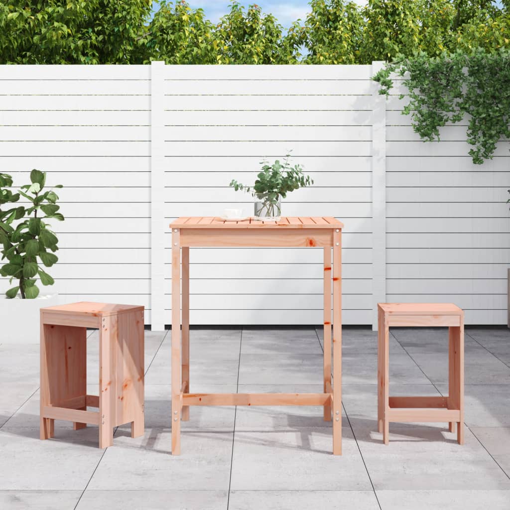 Ensemble De Bar De Jardin 3 Pcs Blanc Bois De Pin Massif